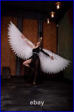Movable large angel wings with LED light, Halloween angel cosplay costume adult