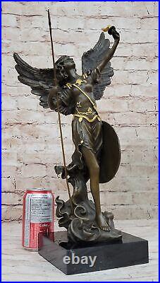 Mythical Guardian Angel with Wings Bronze Sculpture Statue Art Deco Large Sale