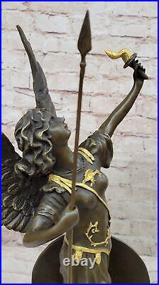 Mythical Guardian Angel with Wings Bronze Sculpture Statue Art Deco Large Sale