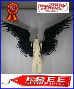 NEW Black feather wing devil angel Halloween wings catwalk model large cosplay