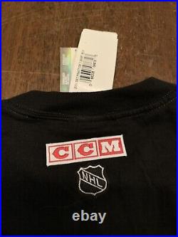 NWT NOS Vintage ccm detroit red wings hockey black t shirt size large nhl