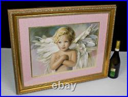 Nancy (N. A.) Noel Grace large print winged Angel framed & matted Indiana