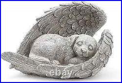 Napco Resin Sleeping Puppy Dog with Large Angel Wings Pet Memorial