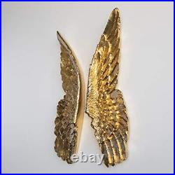 Near and Deer Faux Taxidermy XL Angel Wings Set Wall Mount Gold XLANG08
