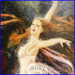 Nenad Mirkovich Angel Wings Original Oil Painting Framed 37 x 47 Ballerina