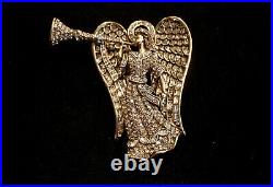 New $230 HEIDI DAUS Rock of Angels Large Angel Swarovski Crystal Brooch Pin