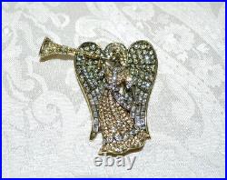 New $230 HEIDI DAUS Rock of Angels Large Angel Swarovski Crystal Brooch Pin