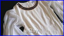 New Anthropologie White Angel Wing Sleeved Embellished Party Dress Large 12 14