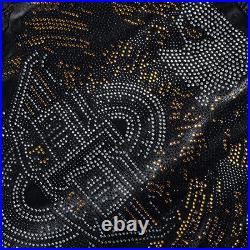 New Men Luxury Diamond Rhinestones Eagle Fashion Black Jeans Jacket High Quality