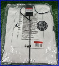 Nike Jordan Paris Saint-Germain PSG Wings Full Zip Hoodie White Large BQ4195-100