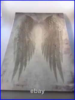 Oliver Gal canvas art Angel Wings 24 in X 36 in White & Gray Original