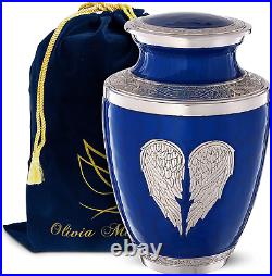 Olivia Memorials Angel Wings Urn. Blue Cremation Urn for Human Ashes Adult Fun