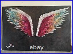 Original large acrylic painting signed Unframed