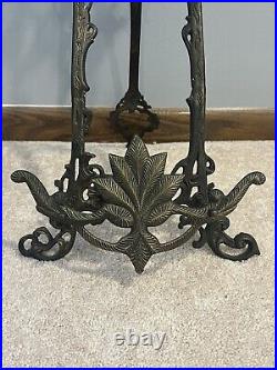 Ornate Brass Easel Angel Cherub Table Top Picture Stand 22 1/2Winged Stand