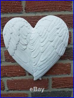 Ornate Cherub Angel Wings Heart Rubber Latex Mould Mold Wall Decor Plaque Large