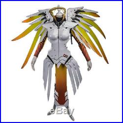 Overwatch Angel Mercy Angela Suit PU Tops Tights Wings Cosplay Costume Halloween