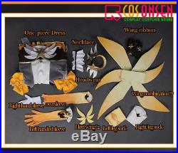Overwatch Mercy Angela Ziegler Yellow Angel Cosplay Costume With Wings