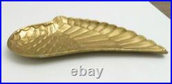 Pair Large Gold Angel Wings Display Metal Dish, Home Decor 16 Set of 2 Wall Art