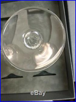 Pair Of Lalique Large Champagne Flutes with Angels With Wings Box Included