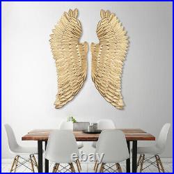 Pair Of Large Retro Gold/Black Angel Wings Wall Mounted Art Decor Hanging Home