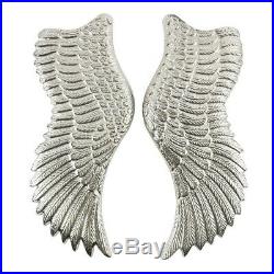 Pair Of Silver Large Angel Wings Vintage Ornament Wall Art Hanging Decoration