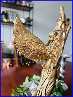 Pair of 20th c. French Style Fine Gilt Winged Liberty Candelabras