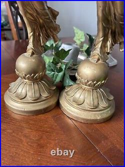 Pair of 20th c. French Style Fine Gilt Winged Liberty Candelabras