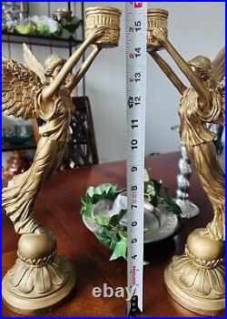 Pair of 20th c. French Style Fine Gilt Winged Liberty Candelabras