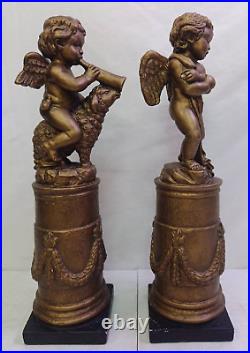 Pair of (2) Austin Sculpture Home Collection 15 Cherub Winged Angel Statues