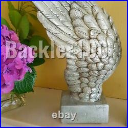 Pair of ANGEL WINGS Silver finish large decorative ORNAMENT freestanding gift
