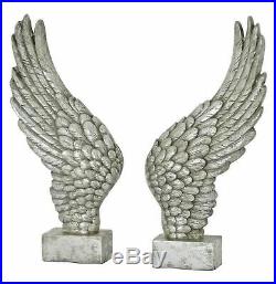 Pair of Angel wings 50cm Silver finish large decorative freestanding. Impressive