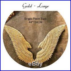 Pair of Metal Angel Wings Home Decor Hanging Wall Sculpture Gift Gold 105/124CM