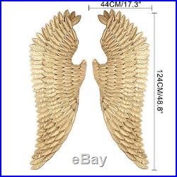 Pair of Metal Angel Wings Home Decor Hanging Wall Sculpture Gift Gold 124CM