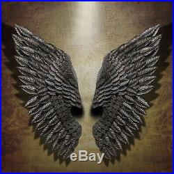 Pair of Metal Angel Wings Home Decor Hanging Wall Sculpture Gift Gold/Black