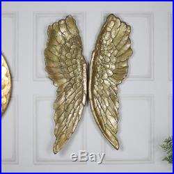Pair of large gold gilt angel wings vintage style wall art home gift accessory