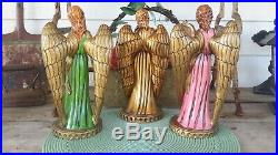 Parma AAI Angels Paper Mache Resin 1950's Three Beautiful Angels Large Wings
