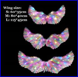 Pastel Angel Feather Elastic Wings Fairy LED Party Costume Festival Party Props