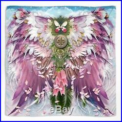 Pink Angel Wings Large Square Scarf, Feathers Pareo, Head Wrap, Sarong, Shawl