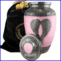 Pink Loving Angel Wings Funeral, Burial, Niche or Columbarium Cremation