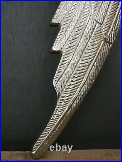 Polished Aluminium Silver Tone Angel Wing -Wall Art Ornament 63 cm