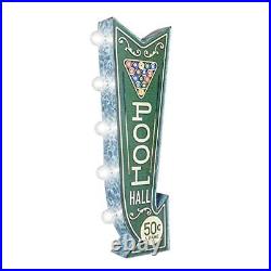 Pool Hall 50¢ A Game Double-Sided Marquee LED Sign, Large 25 Battery Operate