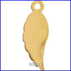 Posh Mommy Angel Wing Charm Pendant 14K Yellow Gold Dangle Large 19.7x5.5mm