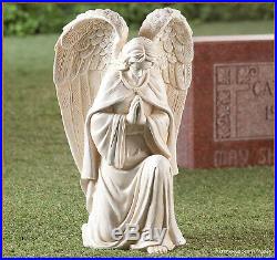 Praying Garden Angel Memorial Statue Kneeling Large Wings Yard Patio Decor 16