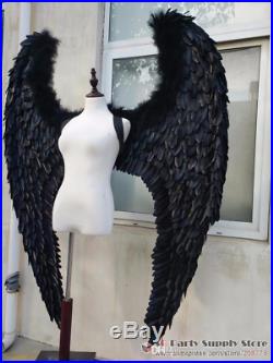 Pro High-Quality White & Black Feather Devil Angel Halloween Wings Model Large