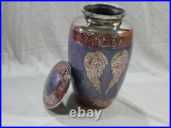 Purple Angel Funeral Cremation Urn, Brass Large Angel Wings Urn with Custom