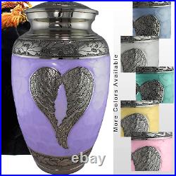 Purple Loving Angel Cremation Urns for Human Ashes Adult Female for Funeral, Bur