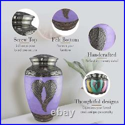 Purple Loving Angel Urns for Human Ashes Adult Female for Funeral, Burial, or Ni