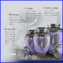 Purple Loving Angel Urns for Human Ashes Adult Female for Funeral, Burial, or Ni
