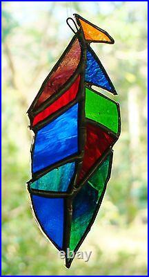RAINBOW ANGEL WINGS + Glass Rock Authentic AUSTRALIAN Stained Glass SUNCATCHER