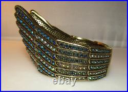 RAREHEIDI DAUS Angel Wing Large Cuff Bracelet AB Swarovski Crystals STUNNING